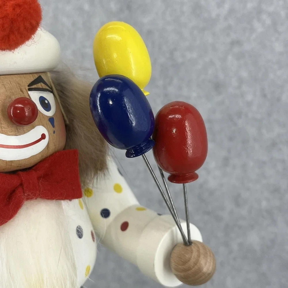 KWO Clown Nutcracker Balloons Germany Signed‎ Em Merck Wood Old World Christmas